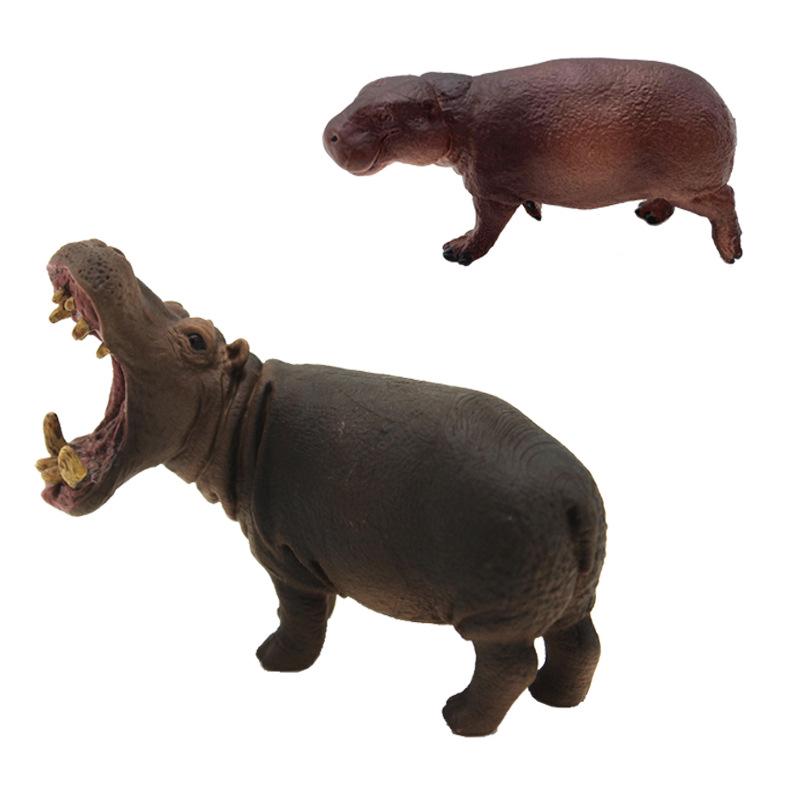Educational African Wildlife Hippopotamus PVC Model Set