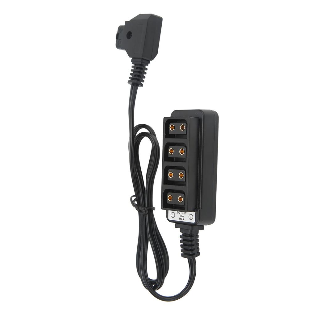 Camera Battery D Tap Male to 4 Female Splitter Power Cable Adapter 60cm Long for Matsushita Anton Port Batteries