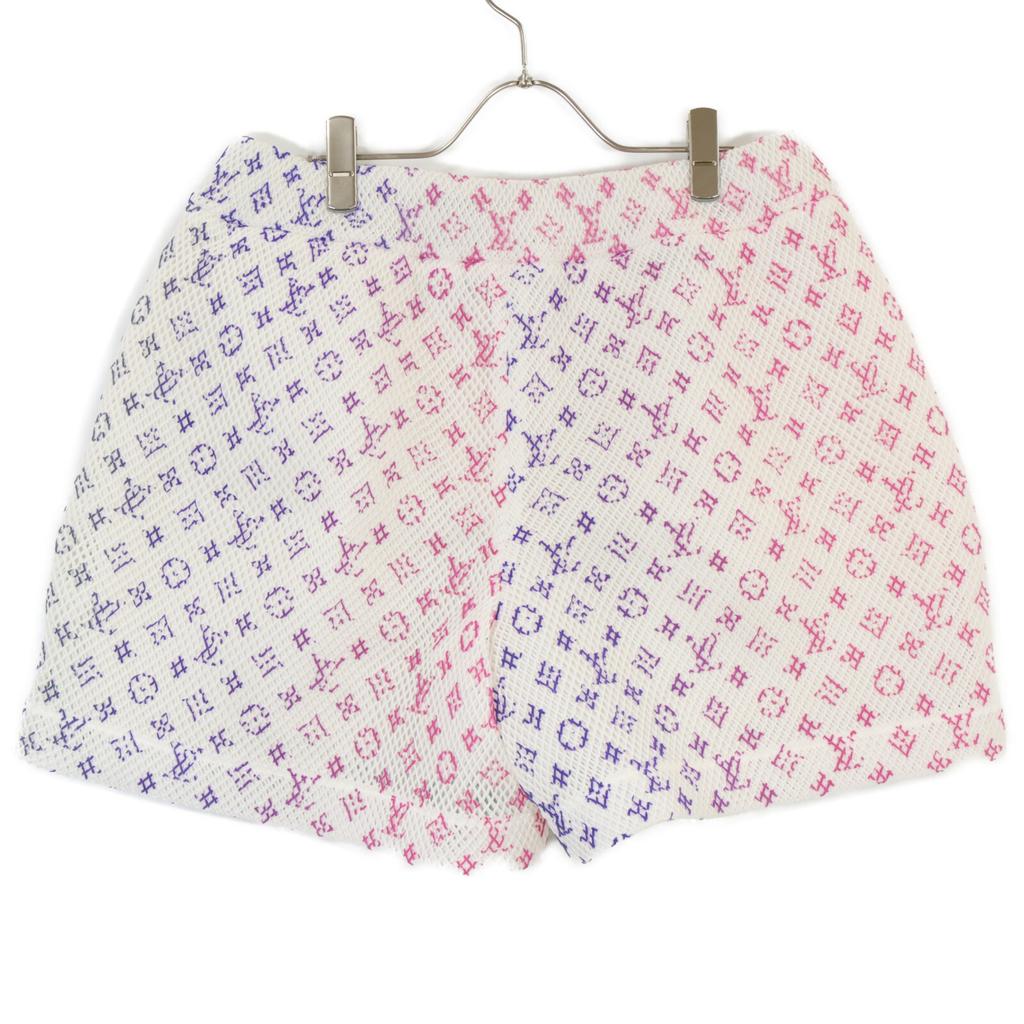 Louis Vuitton RM221 KD2 HMP83W Gradient Monogram Mesh Shorts Bottoms 42 whiteUsed