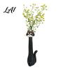Floral Plants Vase Handcrafted Quirky Cat Whimsical Resin Shaped Flower for Flowers