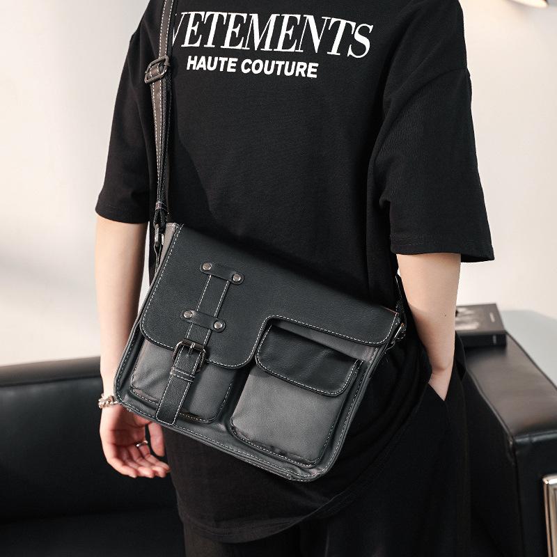 

TS JYL laptop bag,Vintage Messenger Bag Korean Men Casual Shoulder Bag OneSize чёрный