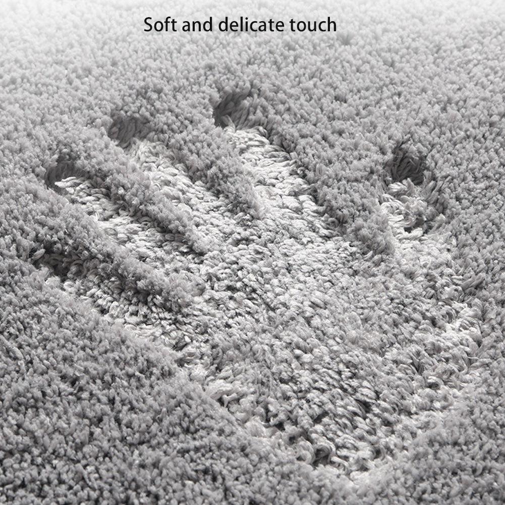 Soft Door Mat Anti Slip Absorbent Floor Rug Bedside Carpet Mat for Home Bathroom Bedroom(Gray 80x120cm)