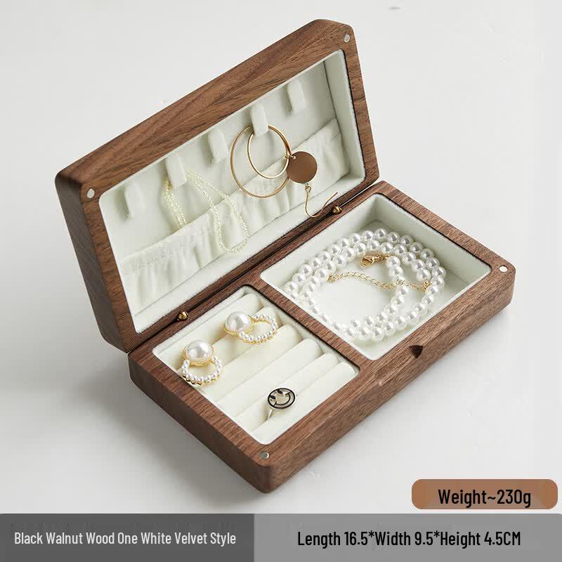 Handoon Black Walnut Solid Wood Jewelry Box