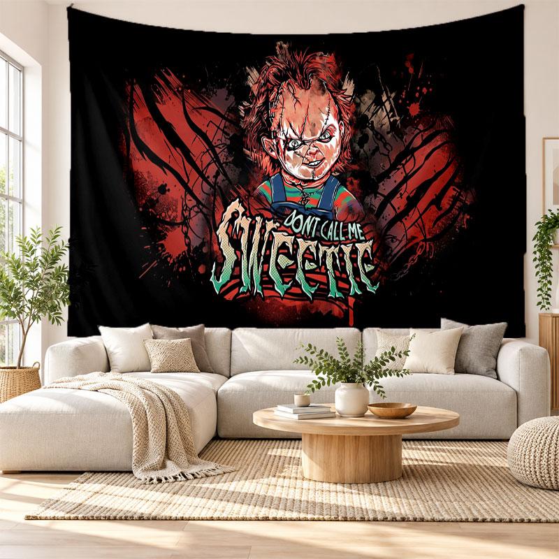 Child's Play Chucky Tiffany Wall Tapestry Home Decor Hanging Cloth Art Background Tapestry for Bedroom