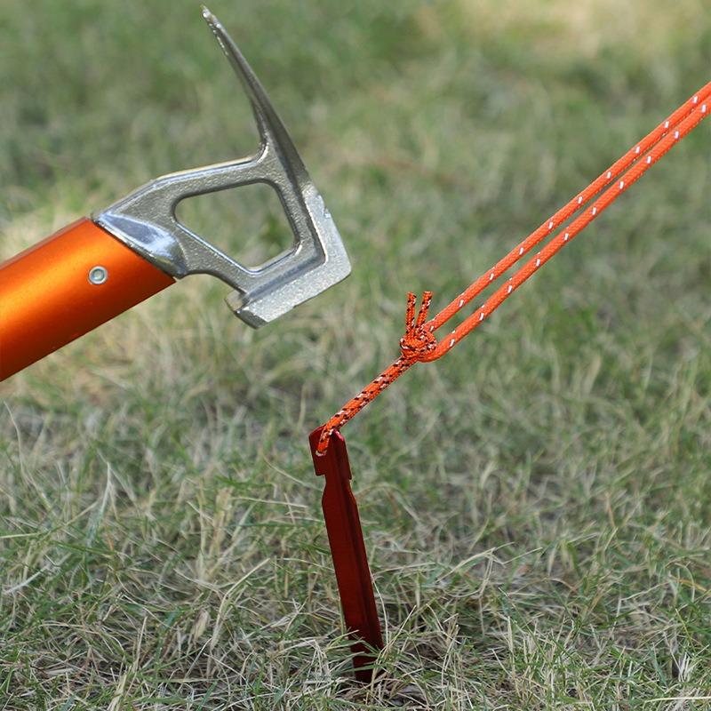 18cm Triangular Aluminum Tent Pegs Lightweight Tent Stakes with Pull Rope for Camping Canopy Outdoor Equipment