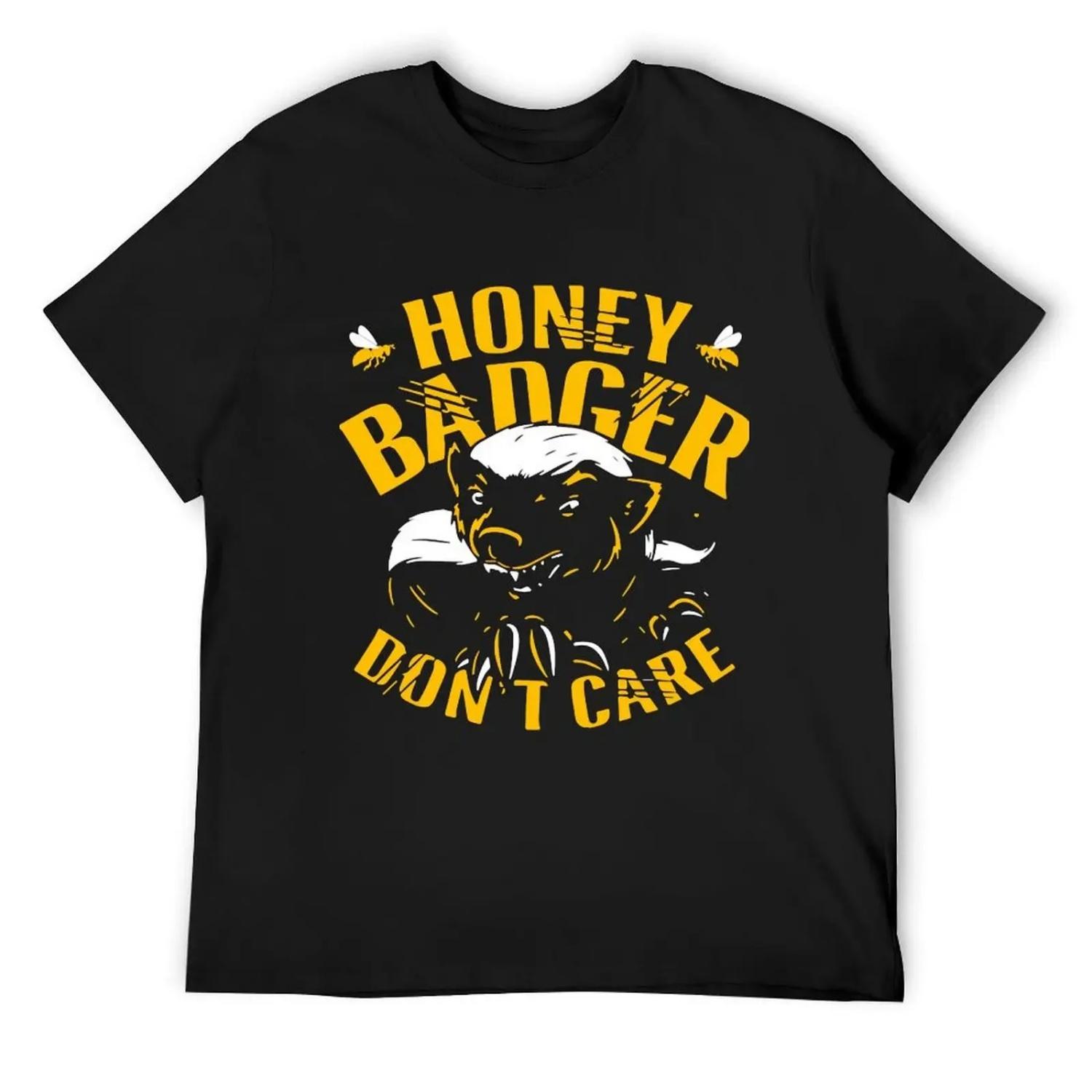 Honey Badger Dont Care T-Shirt custom t shirt Clothing anime t shirts graphic shirts shirts men S