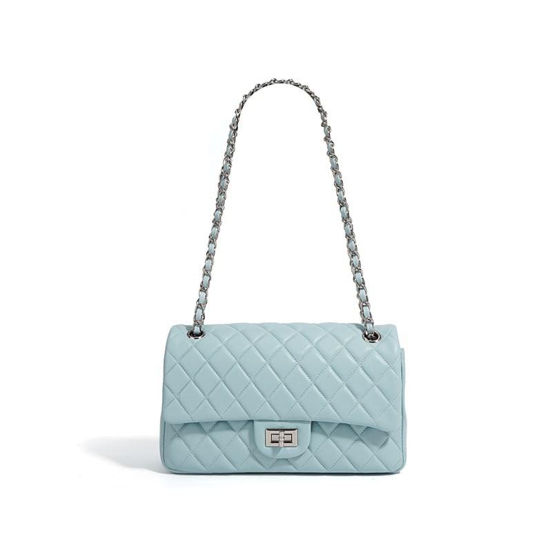 Neue Rhombus-Ketten-Tasche aus erstschichtigem Schafleder, trendige Mode, vielseitig, Pendler-, Unterarm-, Schulter-, Umhängetasche, tragbare Damentasche