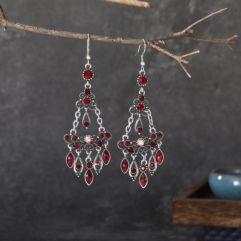 New Fashion Chain Link Crystal Rhinestone Earrings For Women Hangers Drop Tassel Dangle Wedding Earrings Jewelry Bijoux Femme