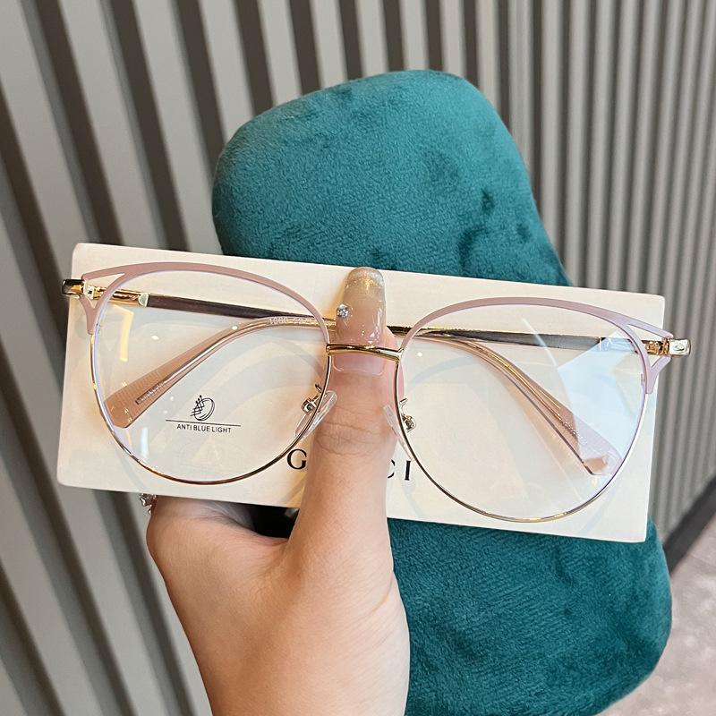 Round Shape Glasses Frame Women Fashion Stylish Blue Light Blocking Glass Women  Frame Eyeglasses