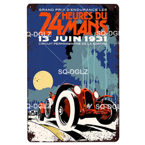 Racing Car Vintage Metal Signs Tin Sign Retro Garage Decor Plaque Metal Plaque Repair shop Wall Decorative Iron Plate