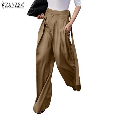 Γυναικείο casual μονόχρωμο φαρδύ παντελόνι