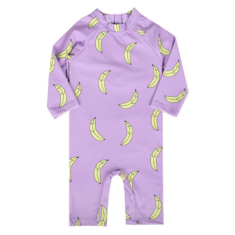 Kids' Cute Quick-Dry One-Piece Swimsuit: Long Sleeve, Sun Protection for Boys, Girls, Infants & Toddlers