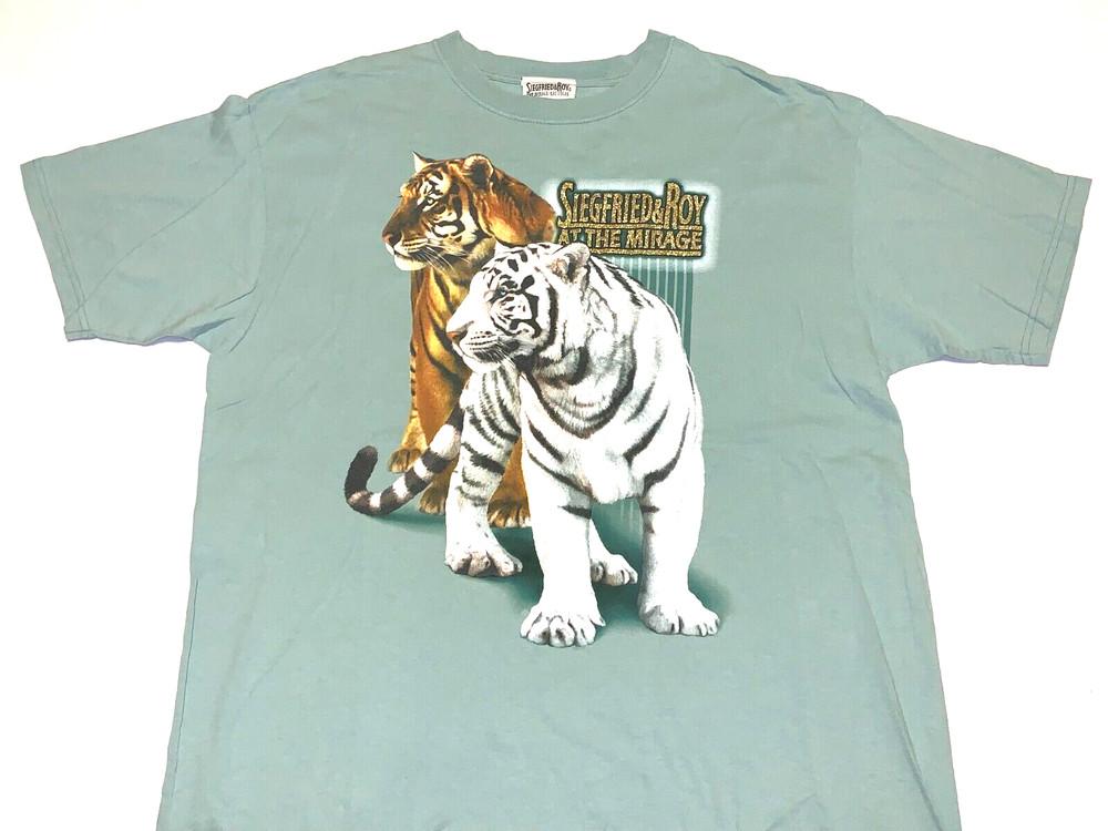 Rare Vintage 1990s Siegfried & Roy At The Mirage Casino Las Vegas T-Shirt New XL Unisex T-Shirt XXXXL