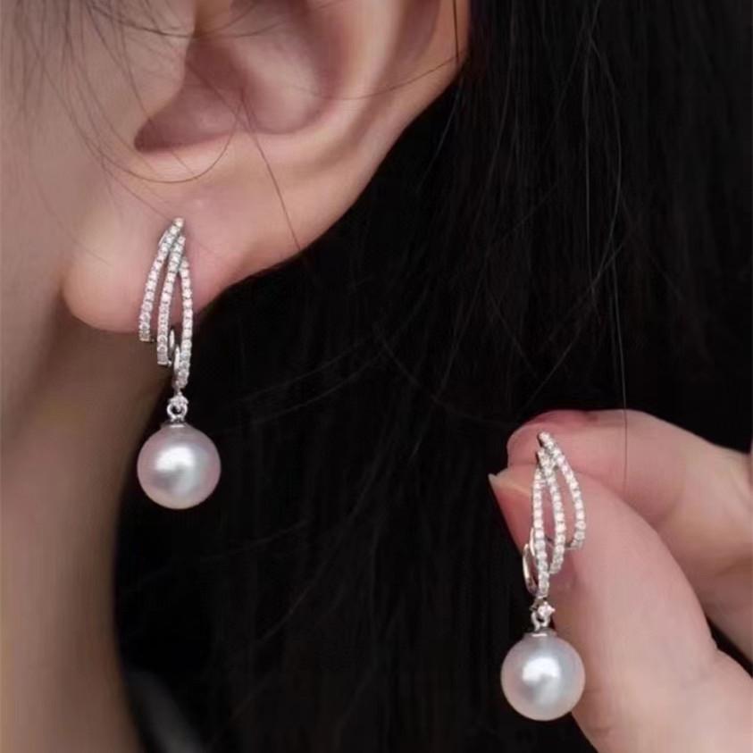 Серьги французского дизайна натуральный пресноводный круглый жемчуг Эдисона объемные простые жемчужные серьги женские белый