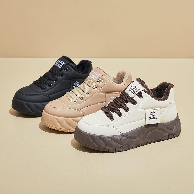 Winter velvet new ins female students platform heightening board shoes casual warmth XW