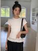 Women's White Lace-Trimmed Ballet-Style Slim Fit Short Sleeve T-Shirt - Summer 2025 Collection