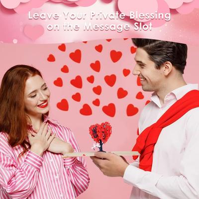 Carte d'amour pop-up 3D en forme de cœur, carte de couple, carte de vœux d'amour pour la Saint-Valentin, cadeau d'anniversaire de mariage pour elle et lui