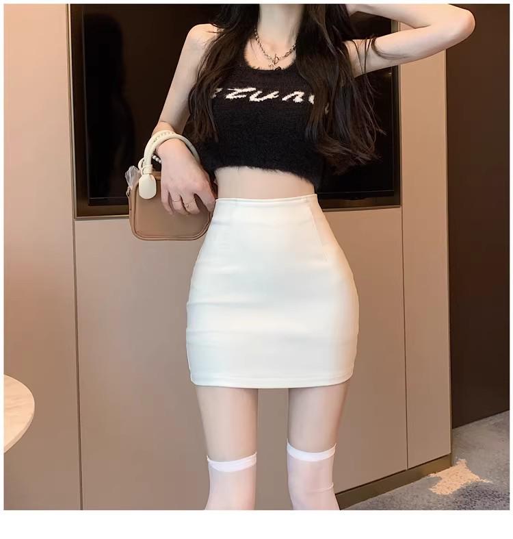 2025 New Women's Bodycon Midi Skirt: Pure Desire In Gray & Black, Perfect for Spring & Summer