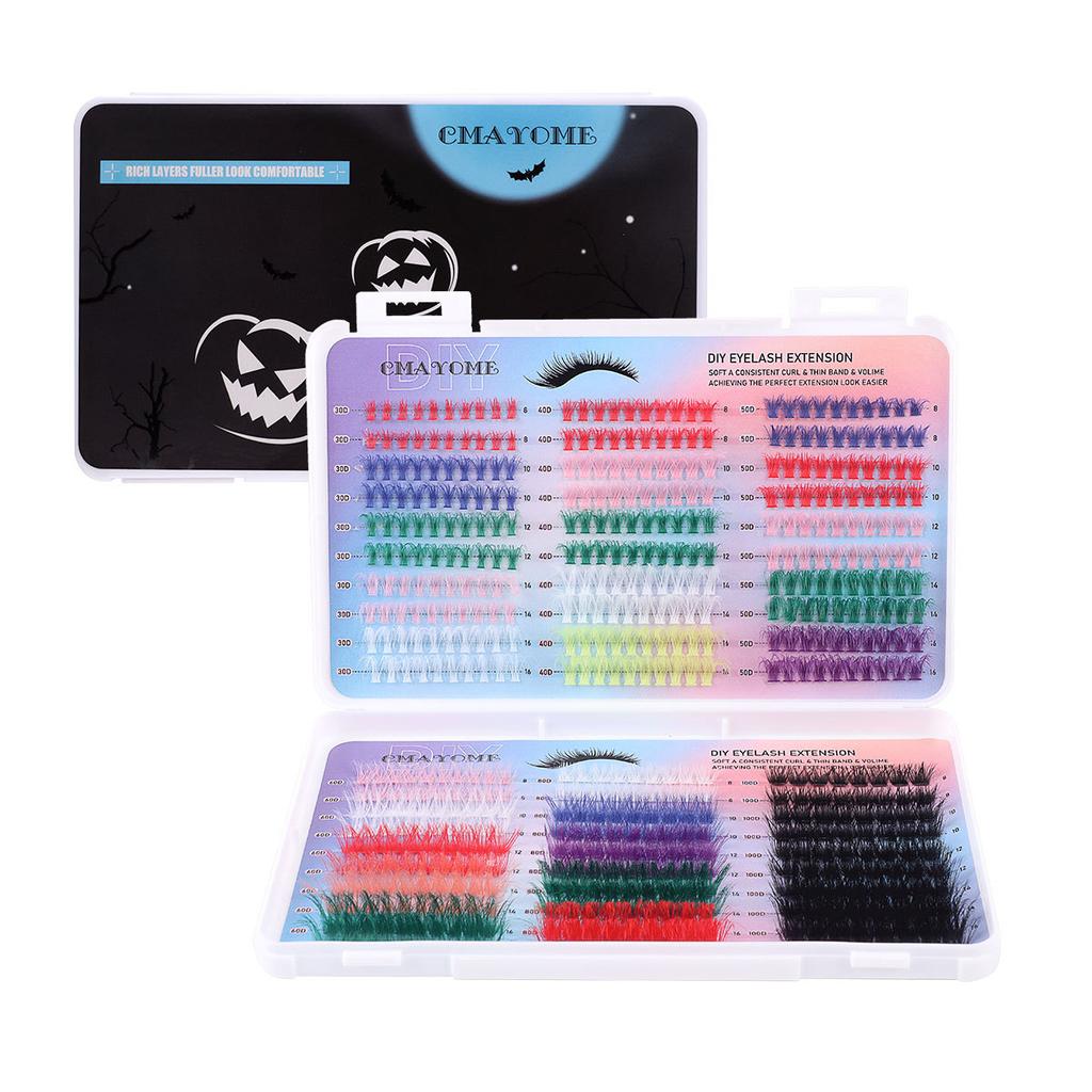 Color False Eyelash Extension Set, Multiple Hairs, Diy Halloween Eyelashes Alone
