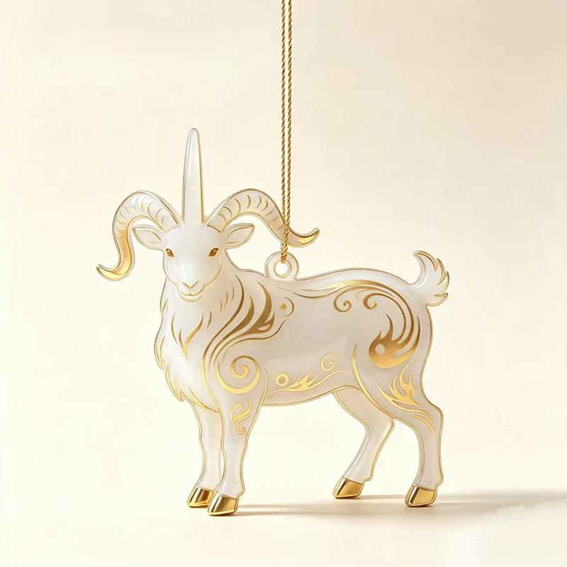 Christmas Lamb Acrylic Hanging Ornament 1PC Flat Cute Sheep Pendant for Xmas Tree Home Winter Holiday Party Decoration