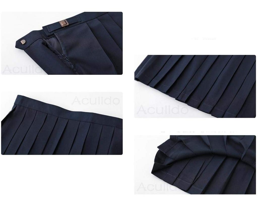 Aculldo Sailor Short Sleeve and Long School High School Girl JK Two Authentic Plus Size Sleeve Uniform, Sleeve, Girls' Uniform, Uniform, 3-Piece Set,