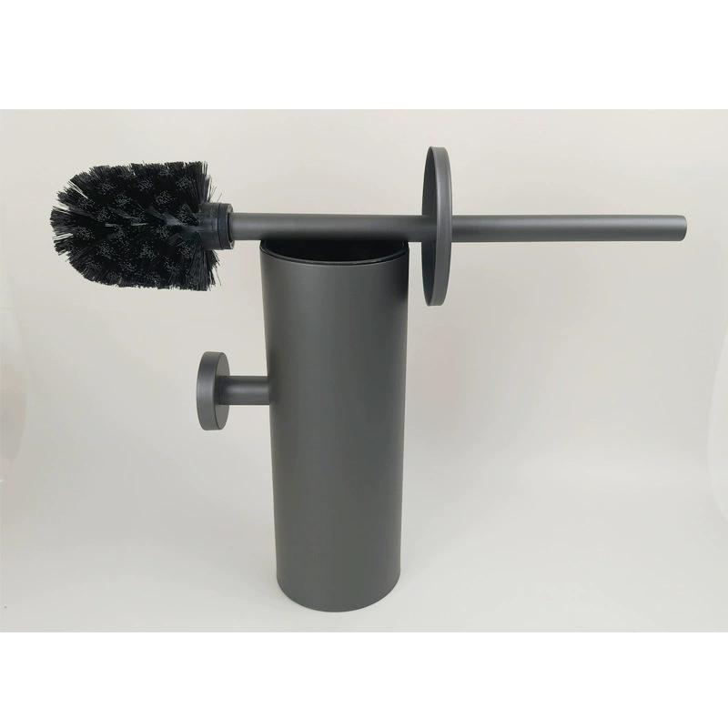 Black Toilet Brush Holder with Brush SUS304 Chrome Bathroom Toilet Scrub Cleaning Brush Holder Set
