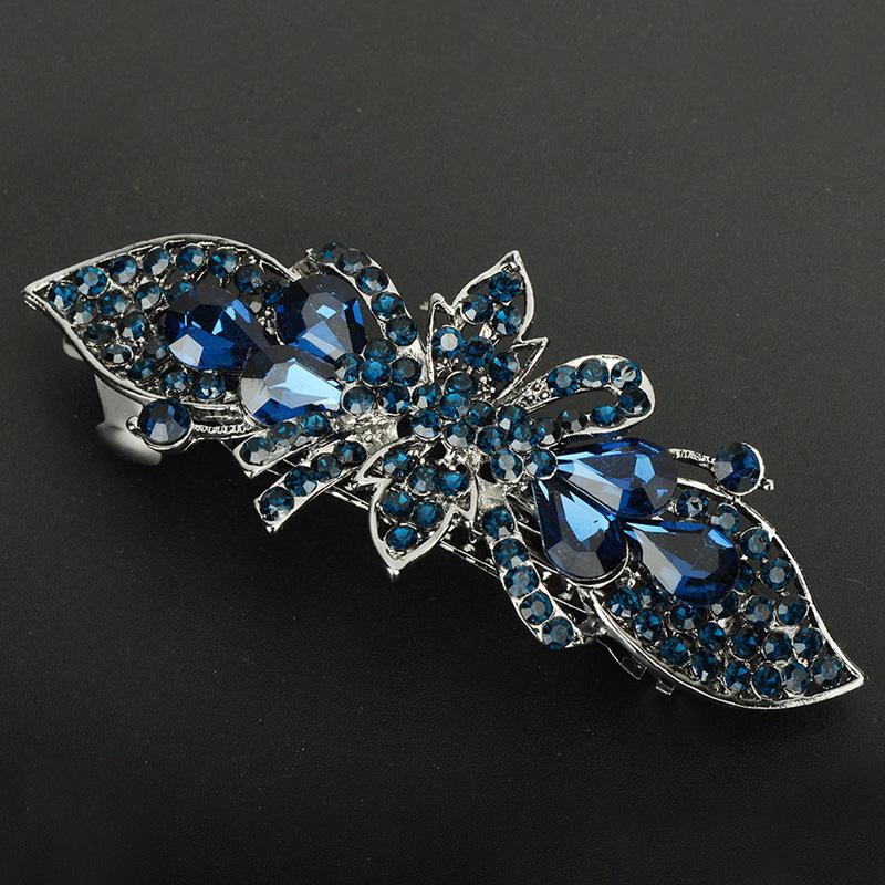 Korean Rhinestone Crystal Hair Clip for Women - Large Alloy Hairpin & Ponytail Accessory