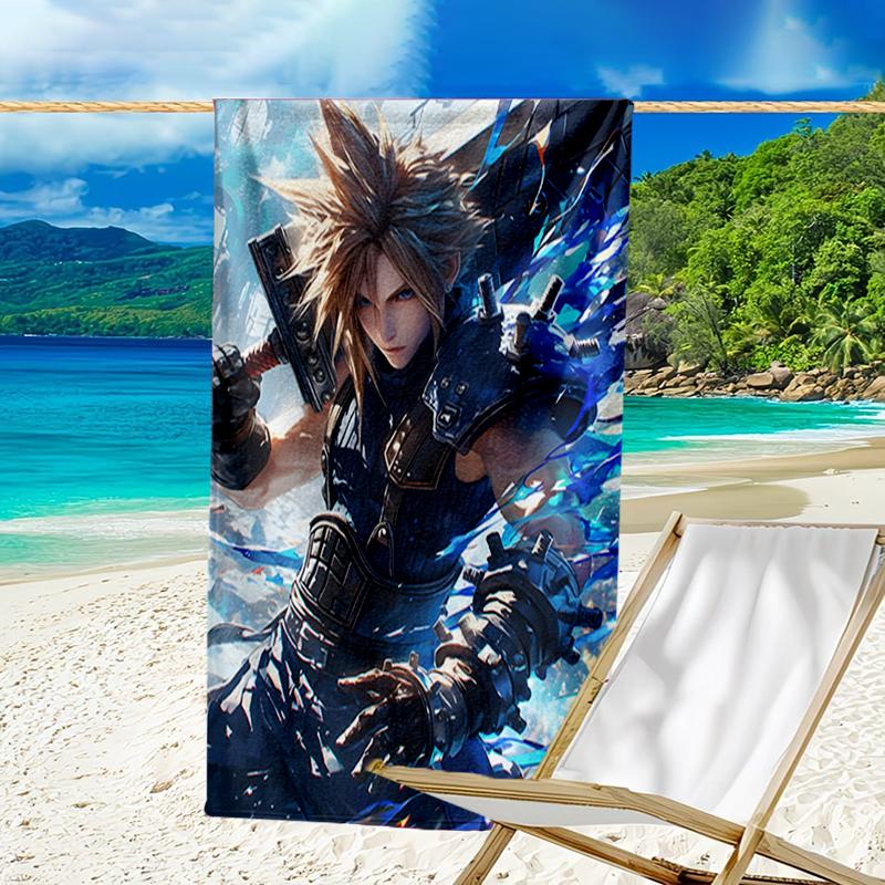 Cloud's Fantasy Journey Game Beach Towel - Soft, Absorbent Microfiber, Lightweight, Ideal for The Beach, Parties, Travel, Camping fan gifts