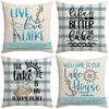 Modern Simple Cushion Fabric Sofa Pillow Nordic Style Living Room Office Nap Blue Ocean Pillow