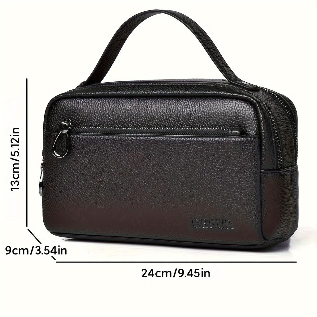 Sacs à main élégants et légers de couleur unie pour hommes, Sacs portables décontractés à fermeture éclair pour les trajets quotidiens, les voyages en plein air