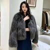 Autumn and winter new imitation mink hair splicing fox hair plush coat short thin imitation fur coat