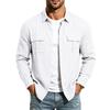 Men S Linen Blend Long Sleeve Casual Loose Work Shirt