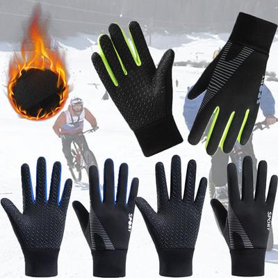 5-13Y Children's Gloves Autumn Winter Thick Velvet Outdoor Training Playing Snow Skating Cycling Windproof Anti Slip Warm Hands