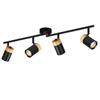 Ceiling Spotlight - NETTLIFE - 4 GU10 Bulbs Model - 330° Adjustable - Black - Metal - Ø62 Cm