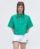 Easy O Woman Wide Cropped Half Shirt_Green