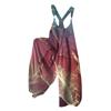 Women's Adjustable Strap Floral Print Overalls Jumpsuit Loose Fit Wide Leg Casual Suspender Pants