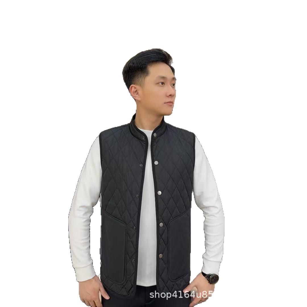 

2025 Осень/Зима Стеганый Хлопковый Жилет с Подкладкой и Воротником-Стойкой XXXXL recommended for 85-92 kg чёрный