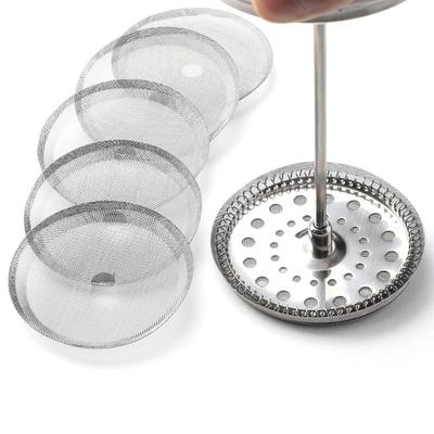 Stainless Steel French Press Filter Screen Reusable Fine Mesh Preserves Coffee Aroma for Cafe Home Brewing Use