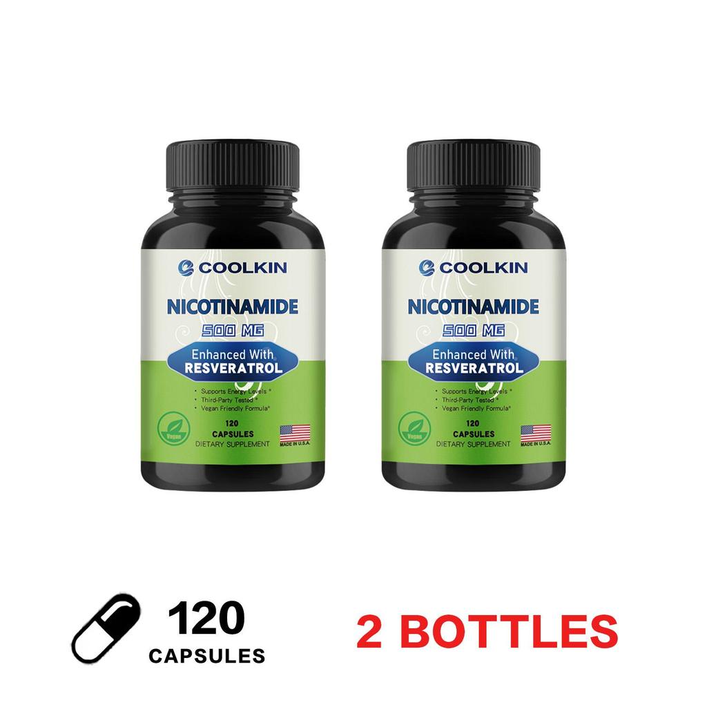 Niacinamide Capsules, Resveratrol Complex, 500mg High Concentration, Antioxidant and Skin-renewing, Suitable for Both Men and Women.