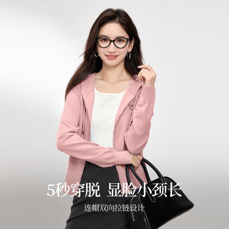 SLLSKY Women s Hooded Zip Knit Cardigan L