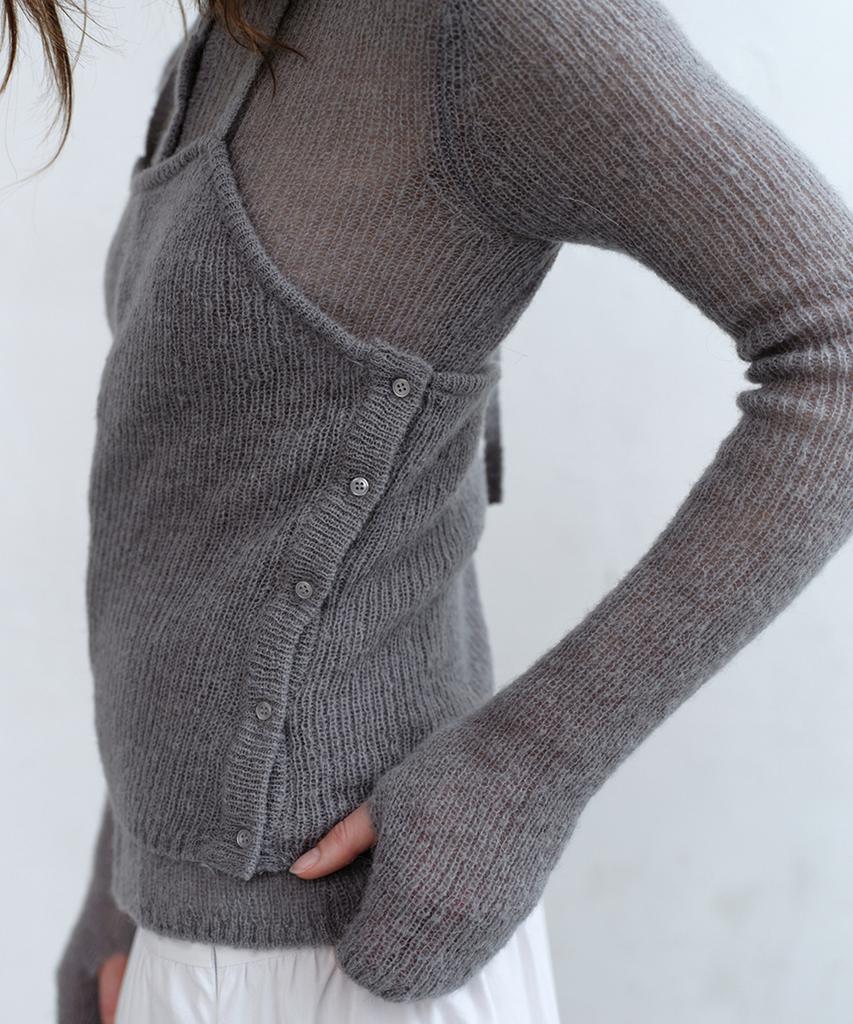 Loutaideu Alpaca Halter Knit [Ash Blue]