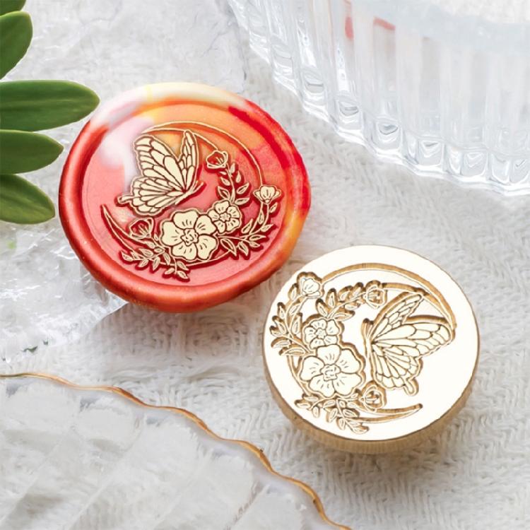 Butterfly Wax Seal Stamp Brass Head Animal Series Sealing Waxed Stamp for Photo Invitation Card Scrapbooking Decoration
