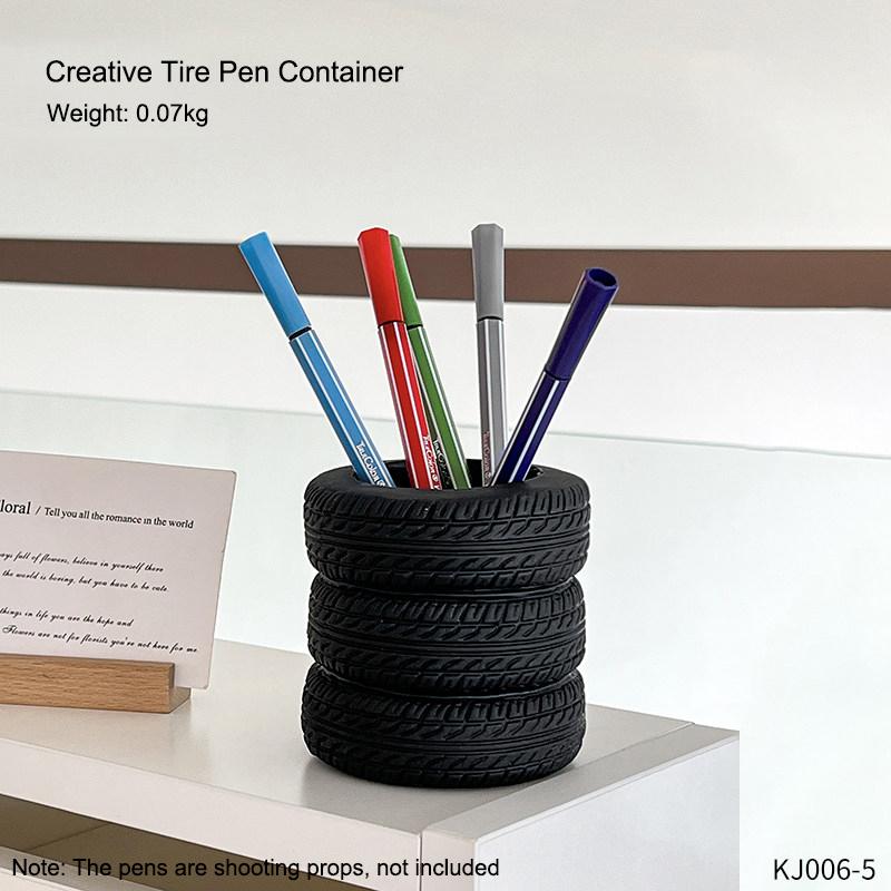 

Creative Tire Shaped Pen Holder Unique Tire Model Pen Storage Container Office Desk Stationery Storage Decor Ornament