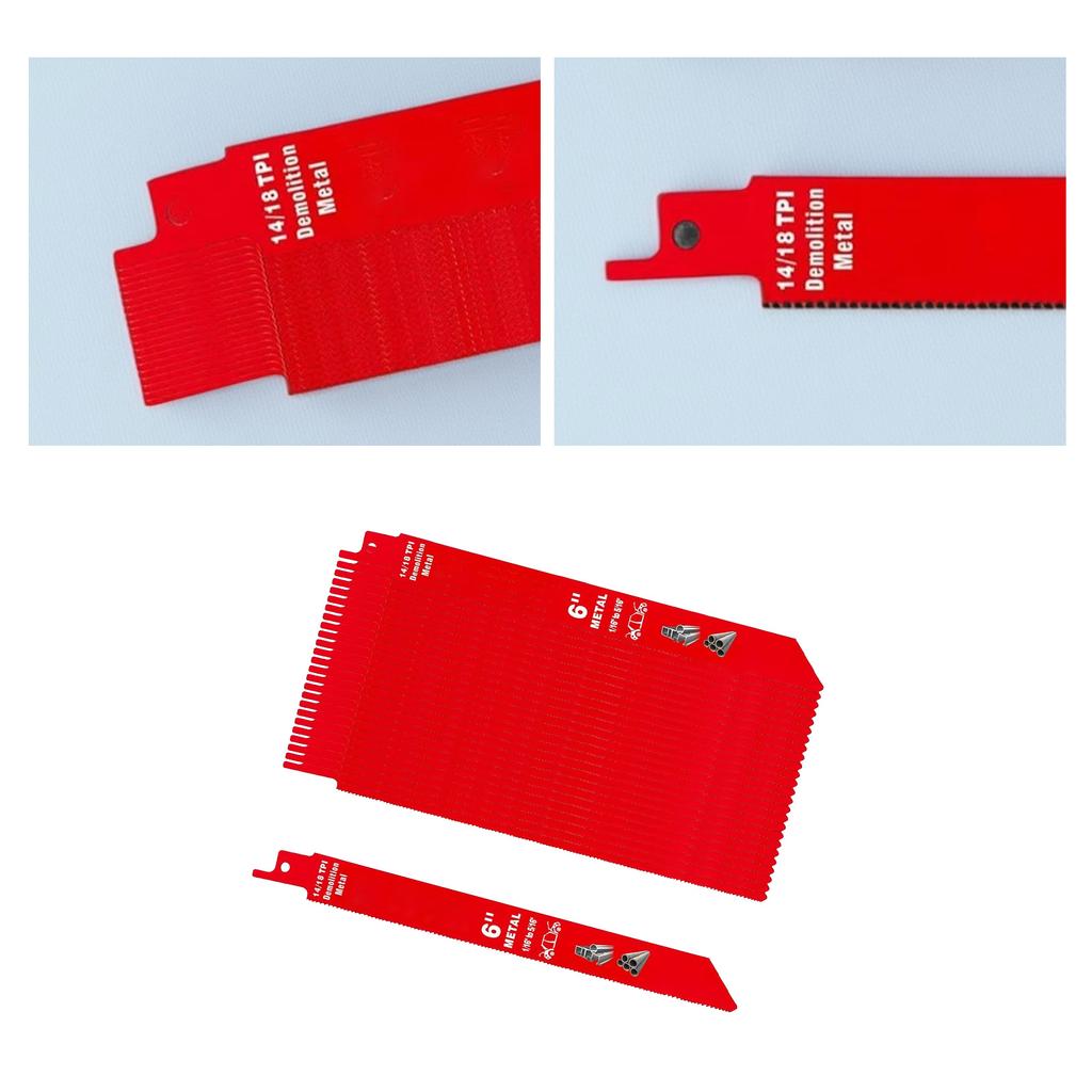 25PC BIM Fast-Cutting Saw Blades - Wood/Metal/Nail-Embedded Reciprocating Horse Blades for Demolition & Construction