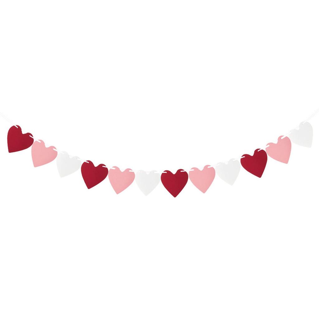 Valentinstag Liebe Blume Anhänger Banner Partyflagge Pfirsich Herz Dekoration Party Jubiläumsfeier Festliche Vorräte