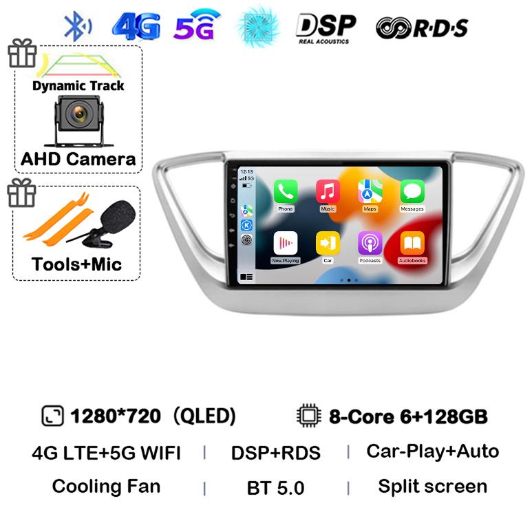 Android 14 Carplay WIFI+4G Car Radio For Hyundai Solaris 2 Verna 2016-2020 Multimedia Video Navigation Player Auto Autoraido GPS