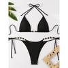 Sexy Micro Bikini Black Swimwear Bandage Woman Swimsuit Female Thong Bikinis Set 2 Piece Women Bathing Suit Beachwear