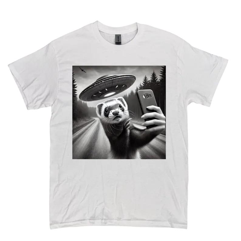 Retro Ferret Selfie 90s Graphic Shirt, Vintage Funny Ferret T-Shirt, Retro Tee L