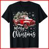 Merry Christmas Red Truck Family Matching Christmas Pajama Black Cotton T-Shirt