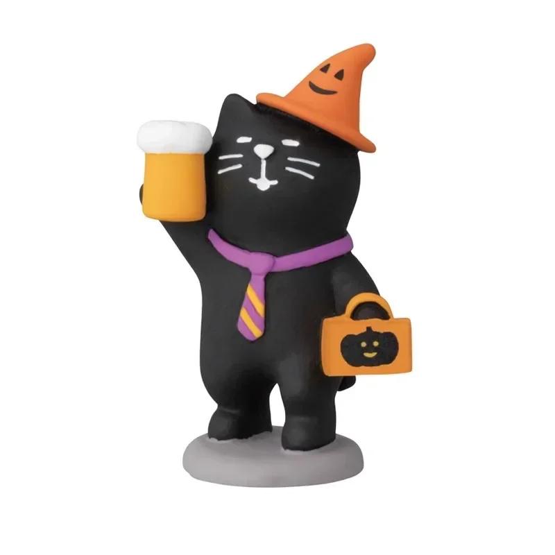 2025 Halloween Pumpkin Japanese Cat Miniature Scene Props Creative Children's Dolls Gift ZAKKA Resin Small Decoration Figurines
